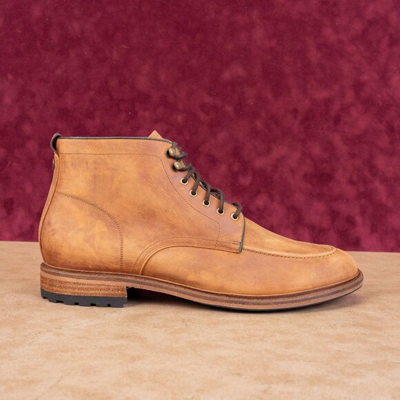 Warfield & Grand Men Cognac Leather Lace-up Dress Combat Boots sz 13 - Picture 4 of 8